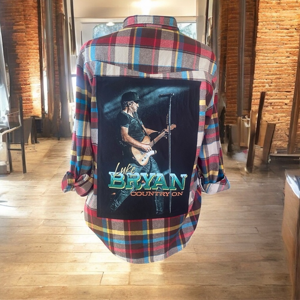Luke Bryan "Country On Tour 2023" Upcycled Shacket - One of a Kind!